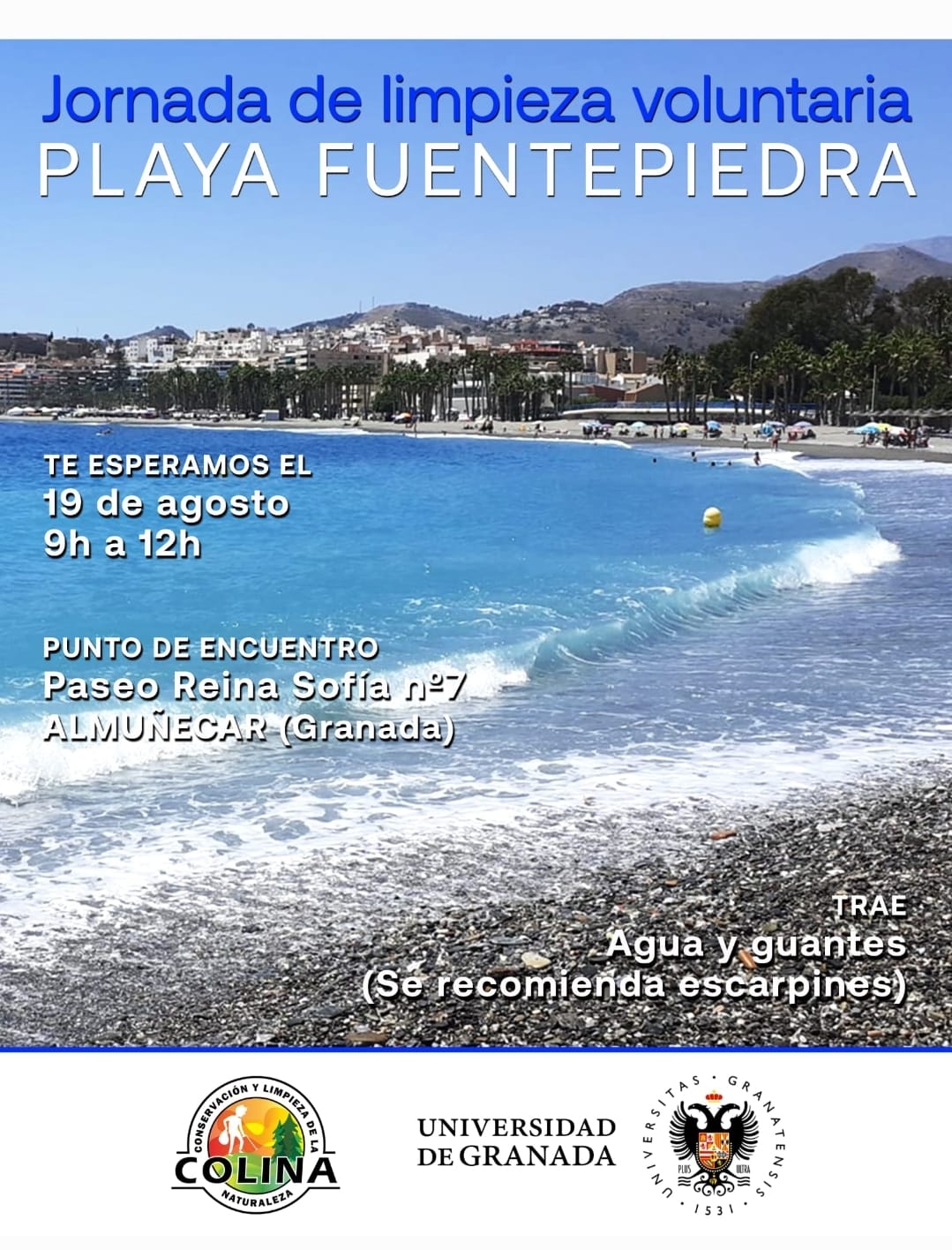 Este sbado puedes colaborar en una limpieza voluntaria en la playa de Fuentepiedra de Almucar